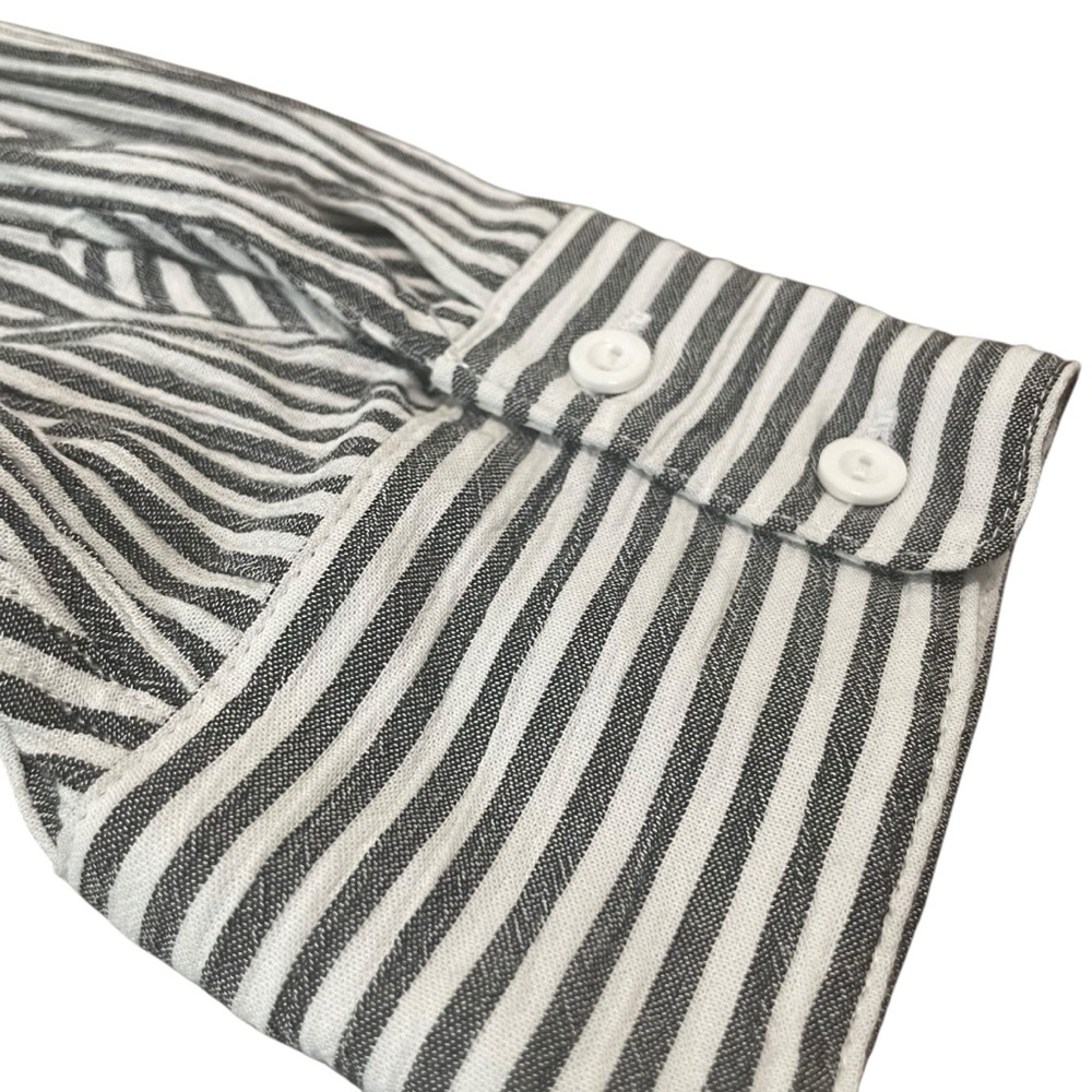 Z Supply Women's Black & White Striped Lalo Button-Up Long Sleeve Top Size XS/S - Picture 7 of 8
